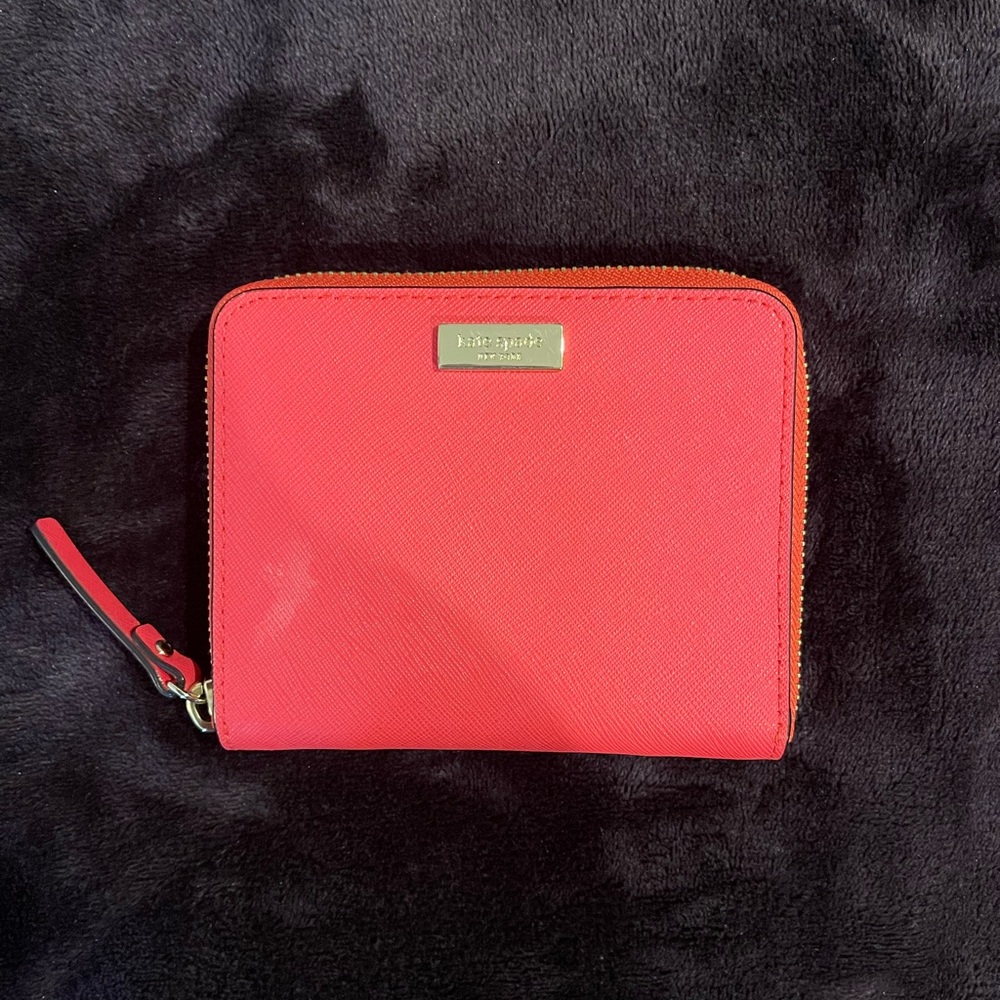 Kate Spade coral zip wallet